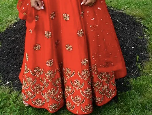 Buy Tomato Red Silk Floor Length Anarkali |Rent