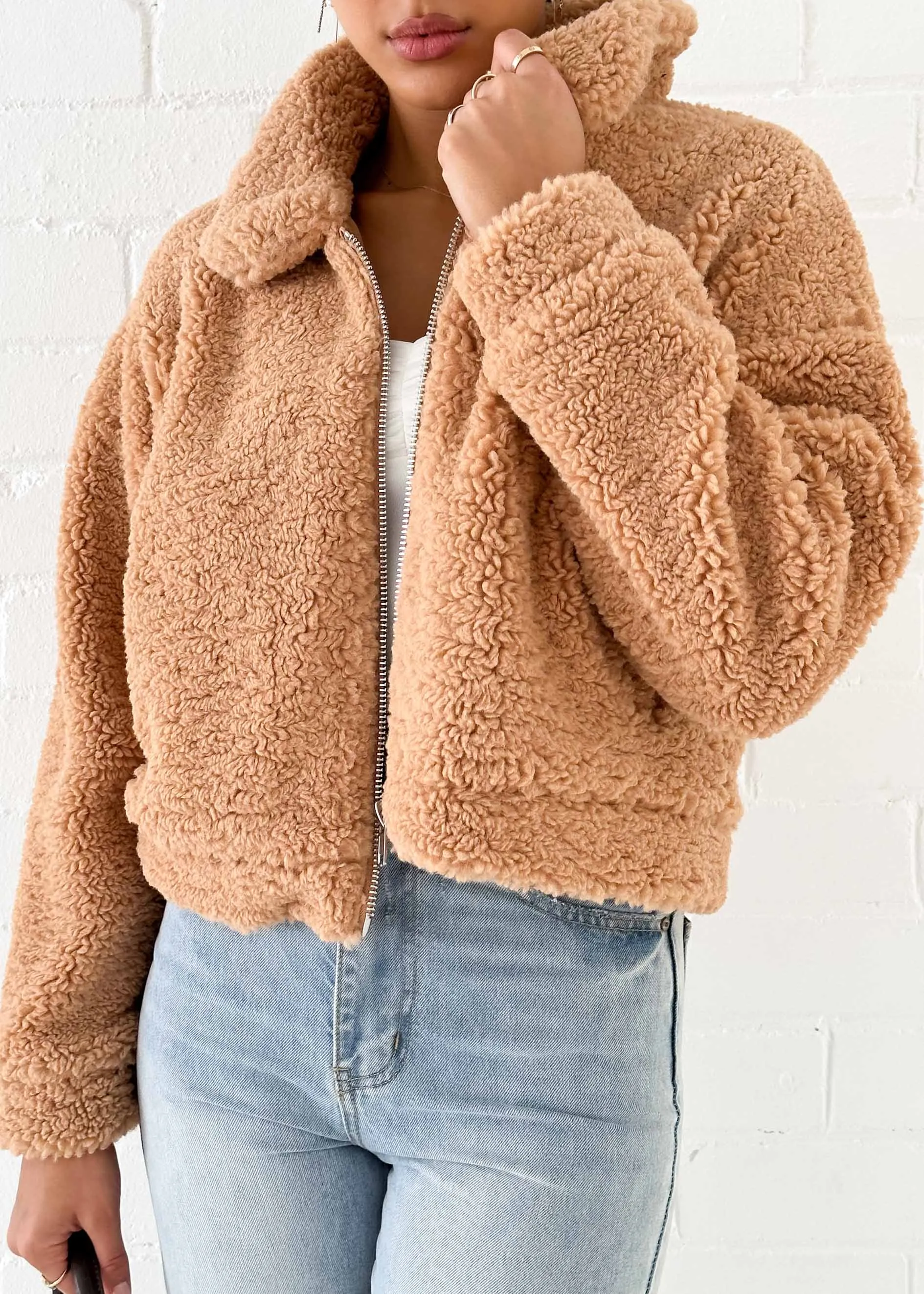 Carey Teddy Jacket - Camel