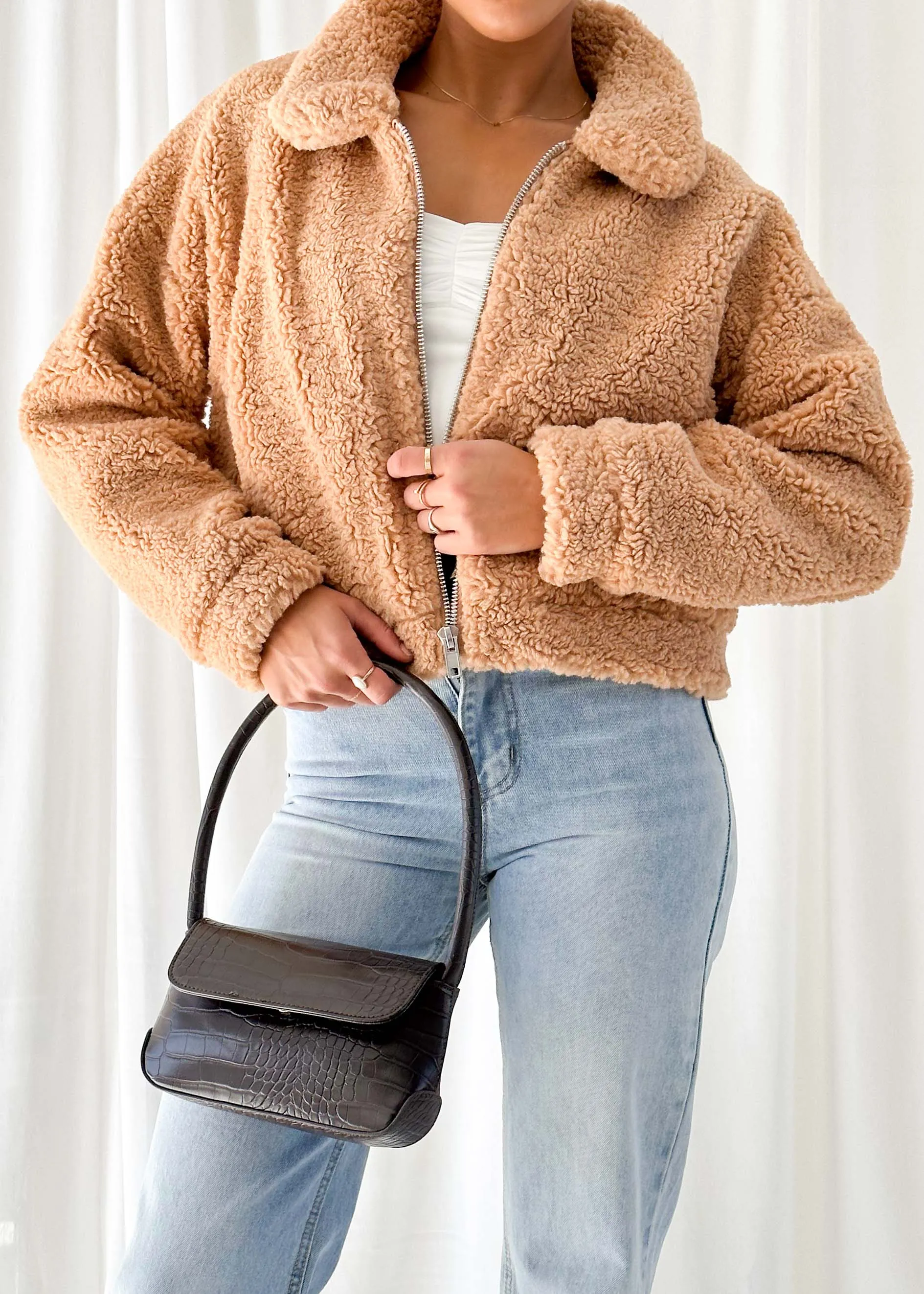 Carey Teddy Jacket - Camel
