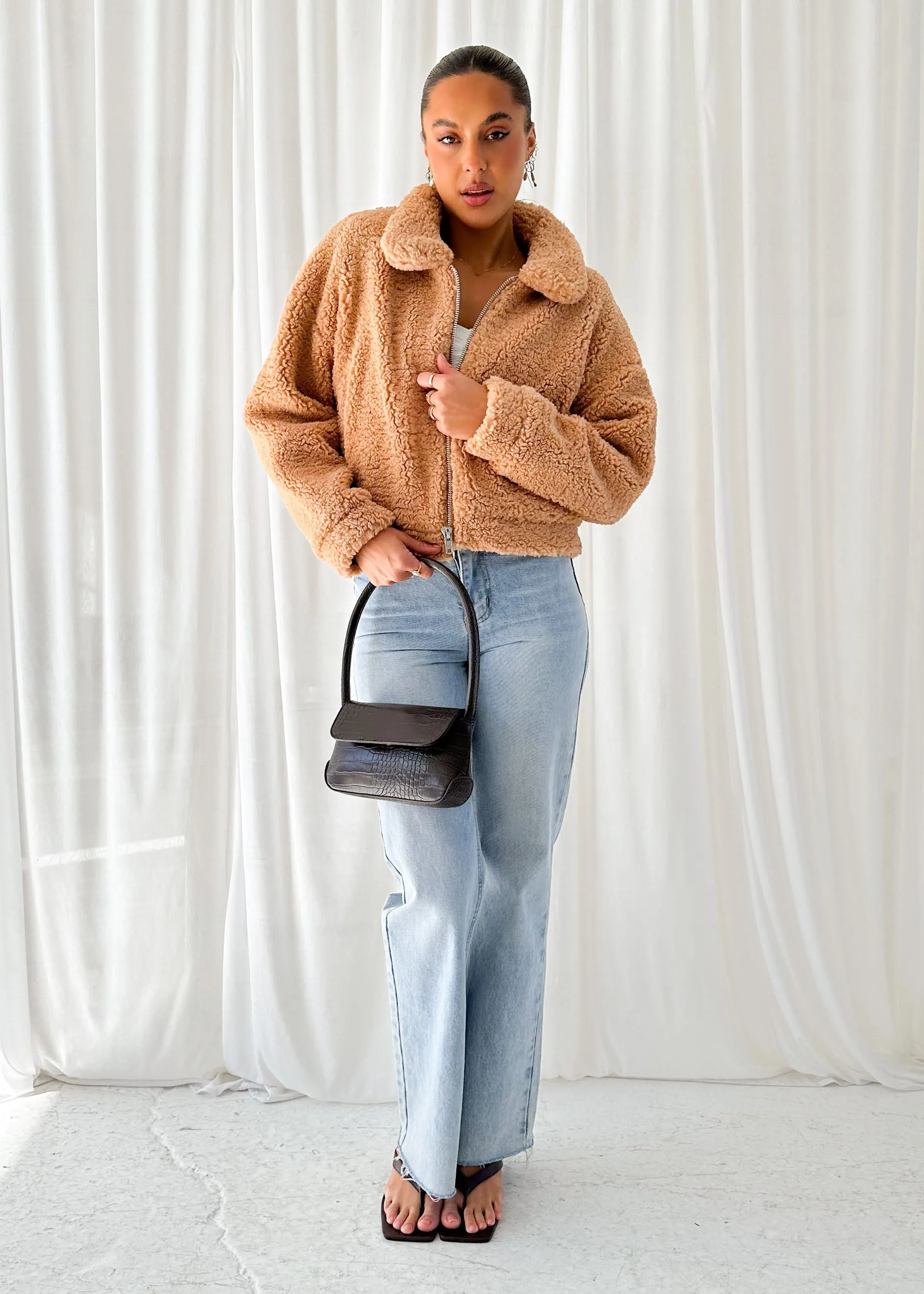 Carey Teddy Jacket - Camel