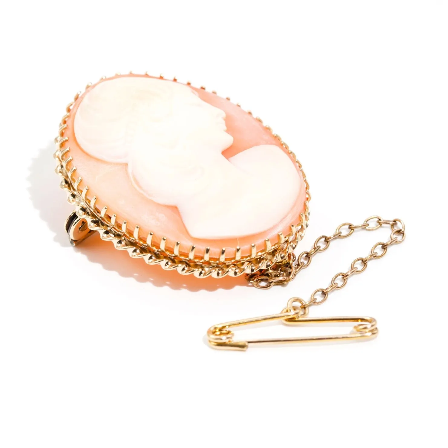Celeste Antique Victorian 9ct Gold Shell Cameo Brooch