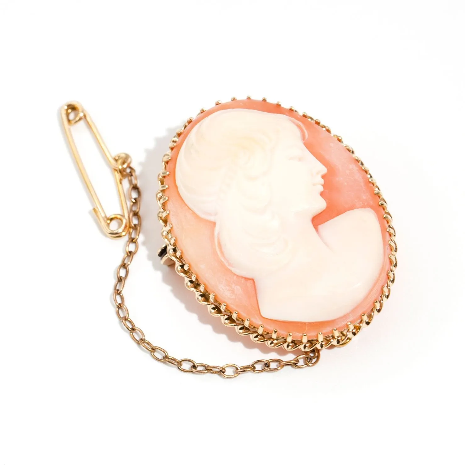 Celeste Antique Victorian 9ct Gold Shell Cameo Brooch