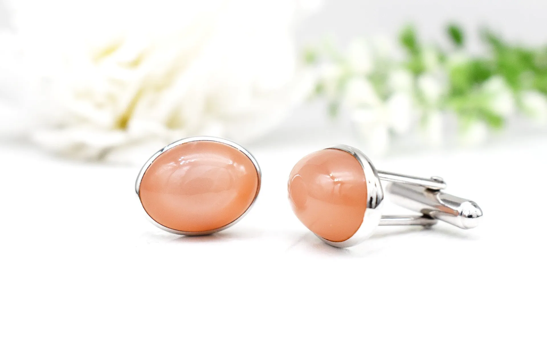 CHARMING MOON STONE CUFFLINKS