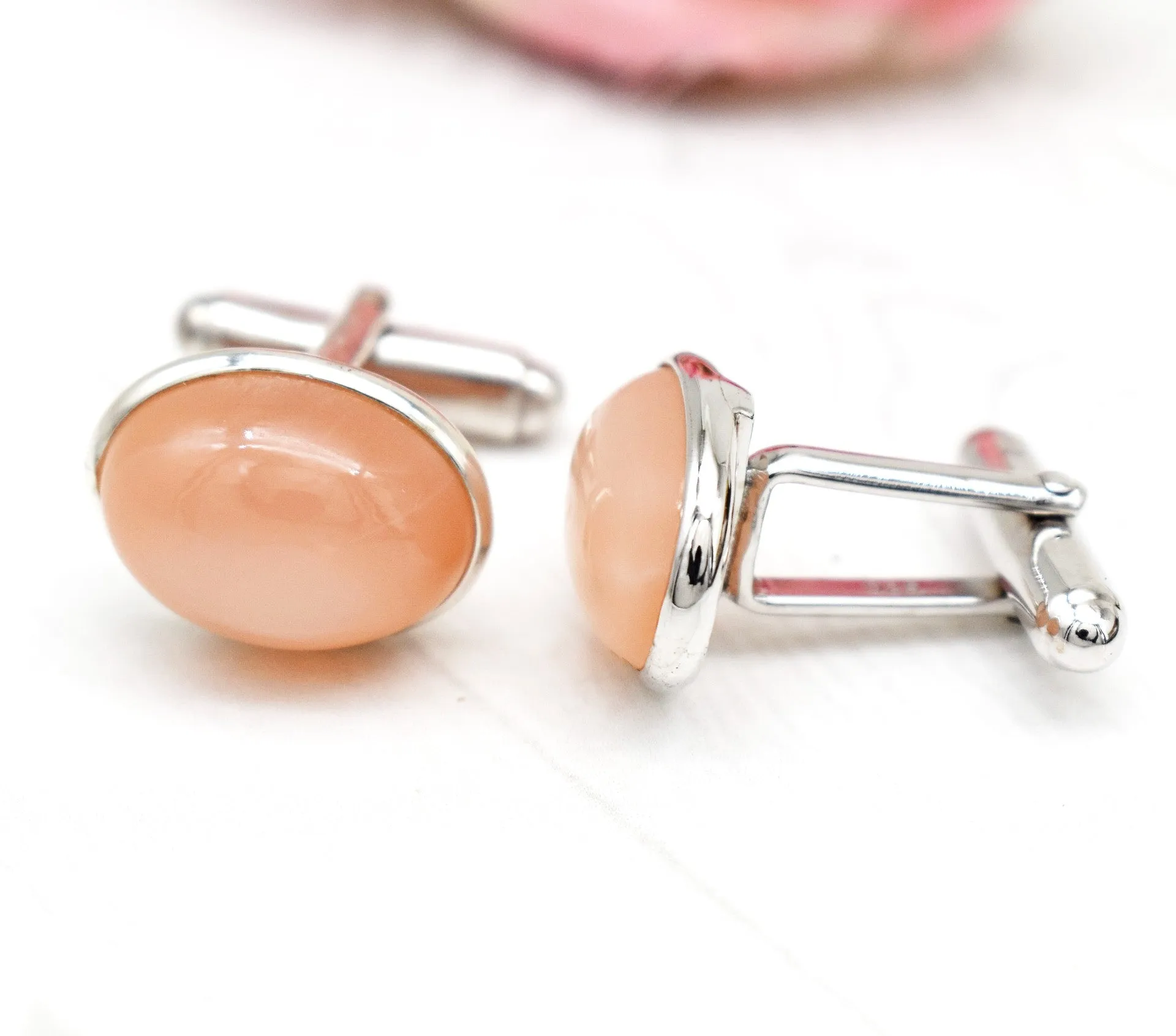 CHARMING MOON STONE CUFFLINKS