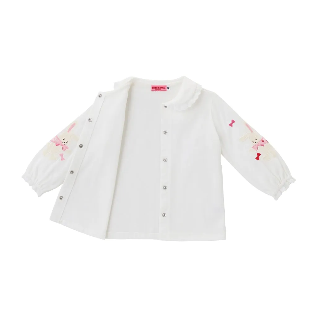 Chieco's Lace-Trimmed Cotton Blouse
