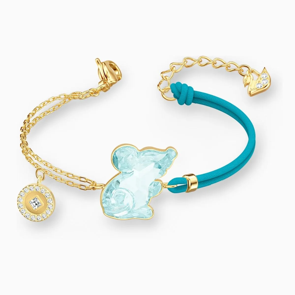Chinese Zodiac Aqua Rat Gold-tone Plated Bracelet