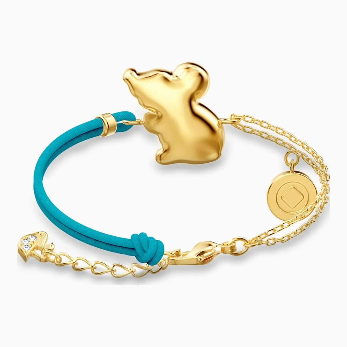 Chinese Zodiac Aqua Rat Gold-tone Plated Bracelet