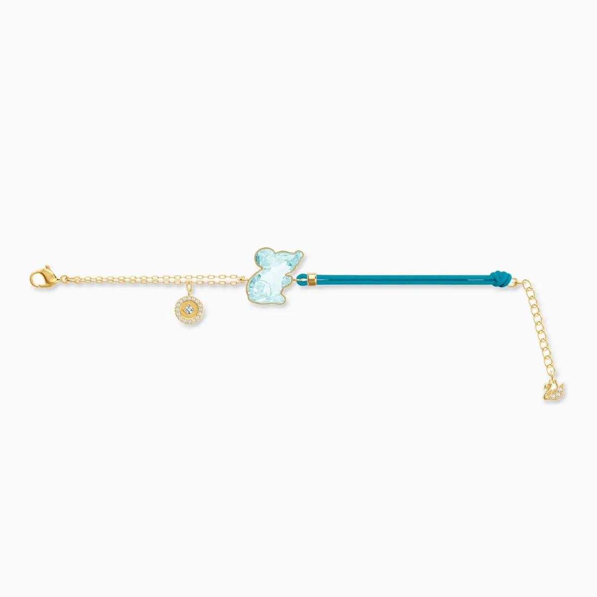 Chinese Zodiac Aqua Rat Gold-tone Plated Bracelet