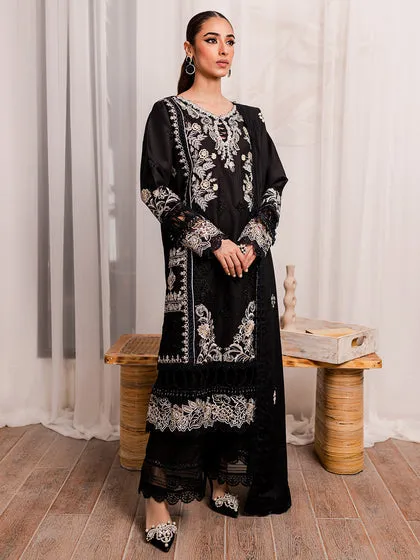 Classic Pakistani Salwar Kameez Black Heavily Embroidered Salwar Suit