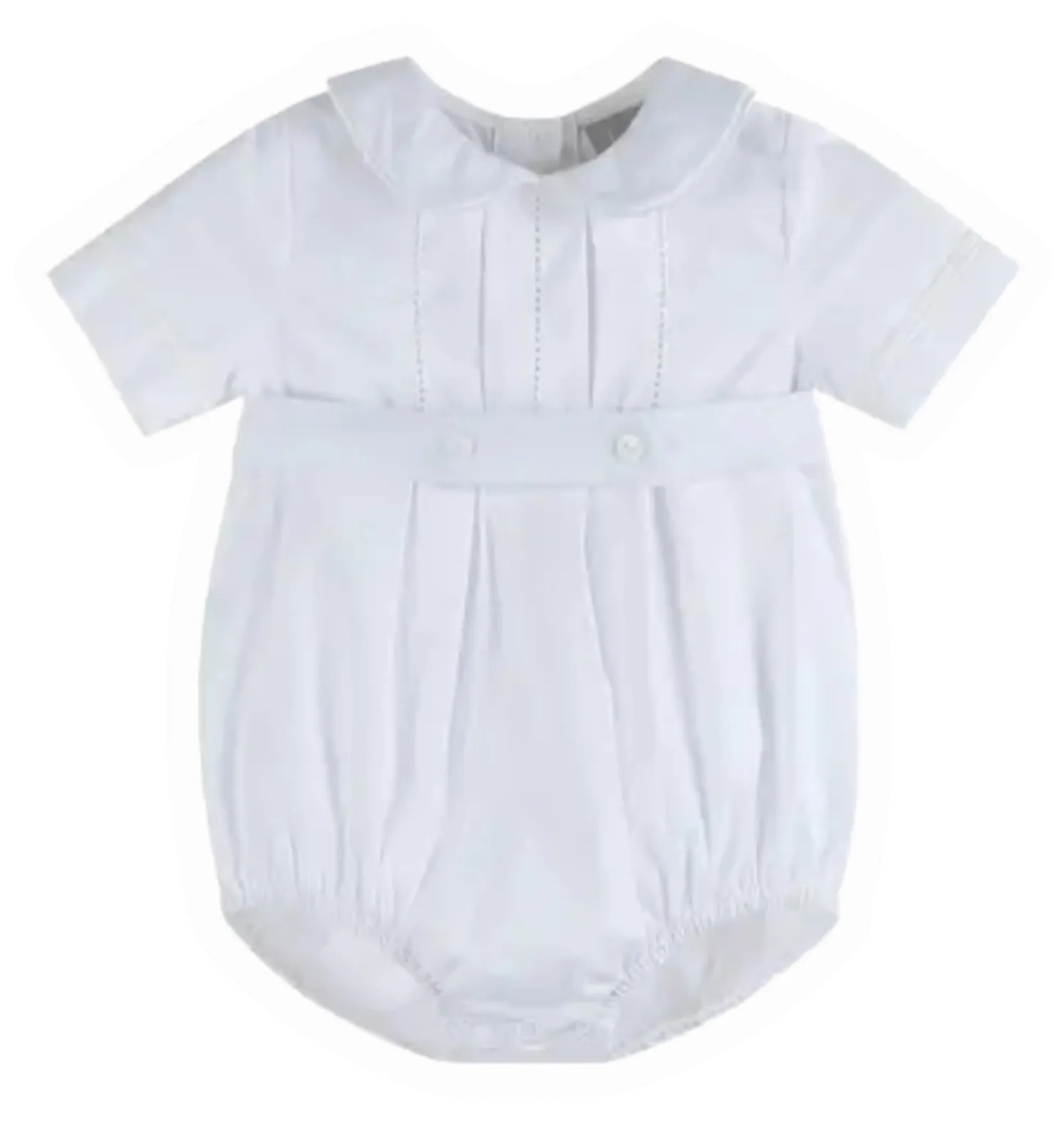 Collared Button Romper with Bonnet