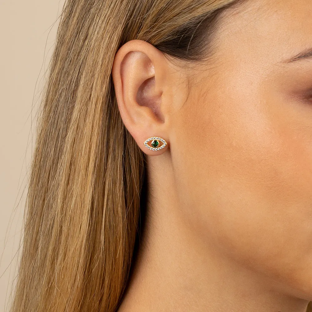 Colored Cutout Evil Eye Stud Earring