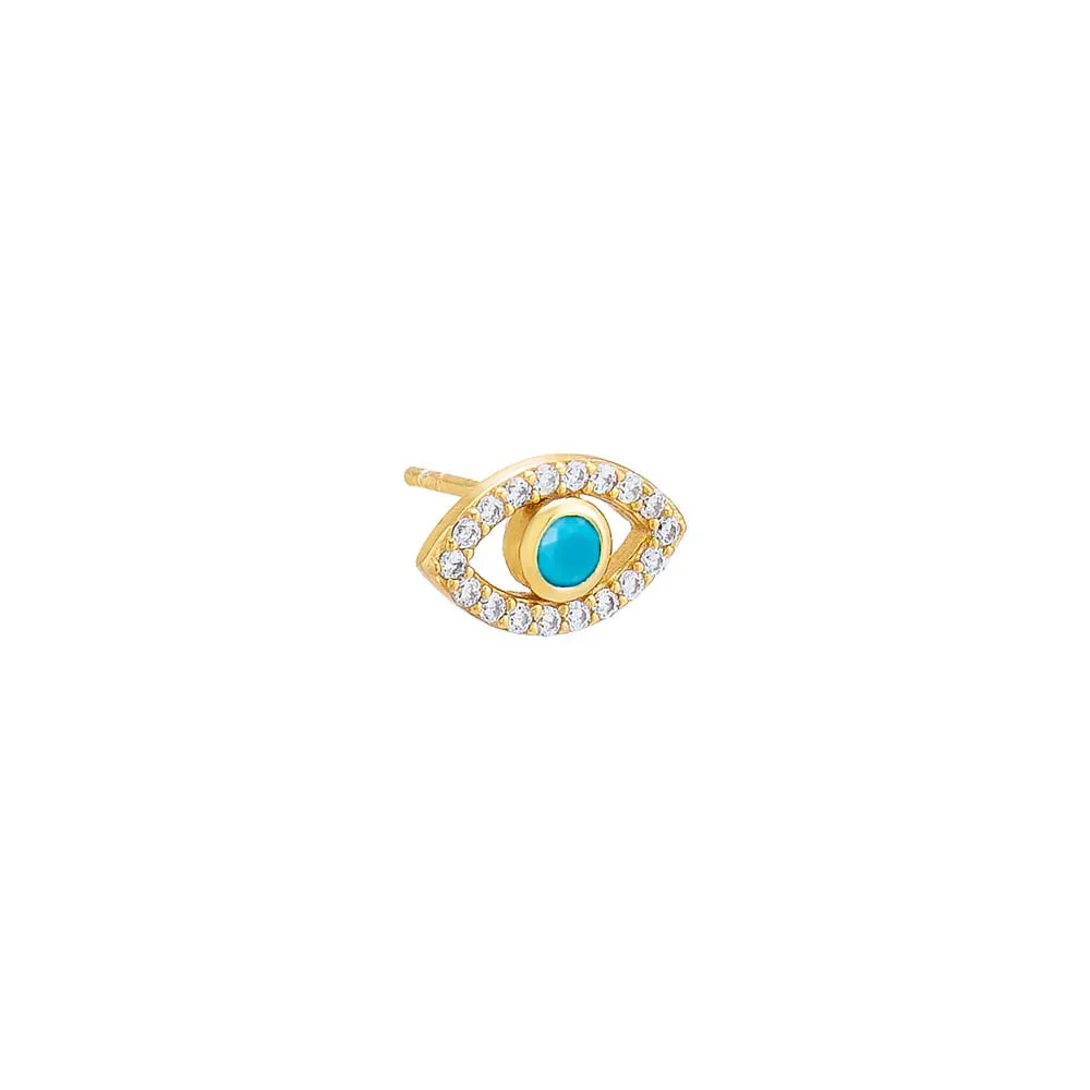 Colored Cutout Evil Eye Stud Earring