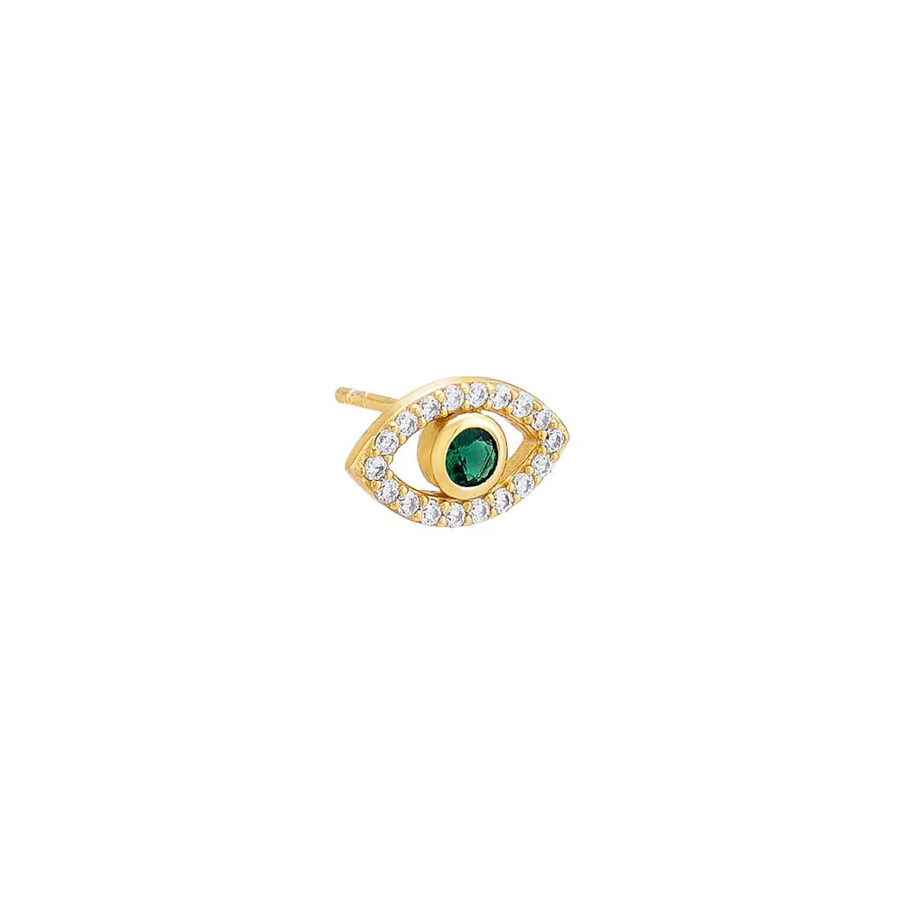 Colored Cutout Evil Eye Stud Earring