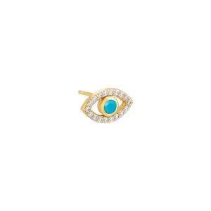 Colored Cutout Evil Eye Stud Earring