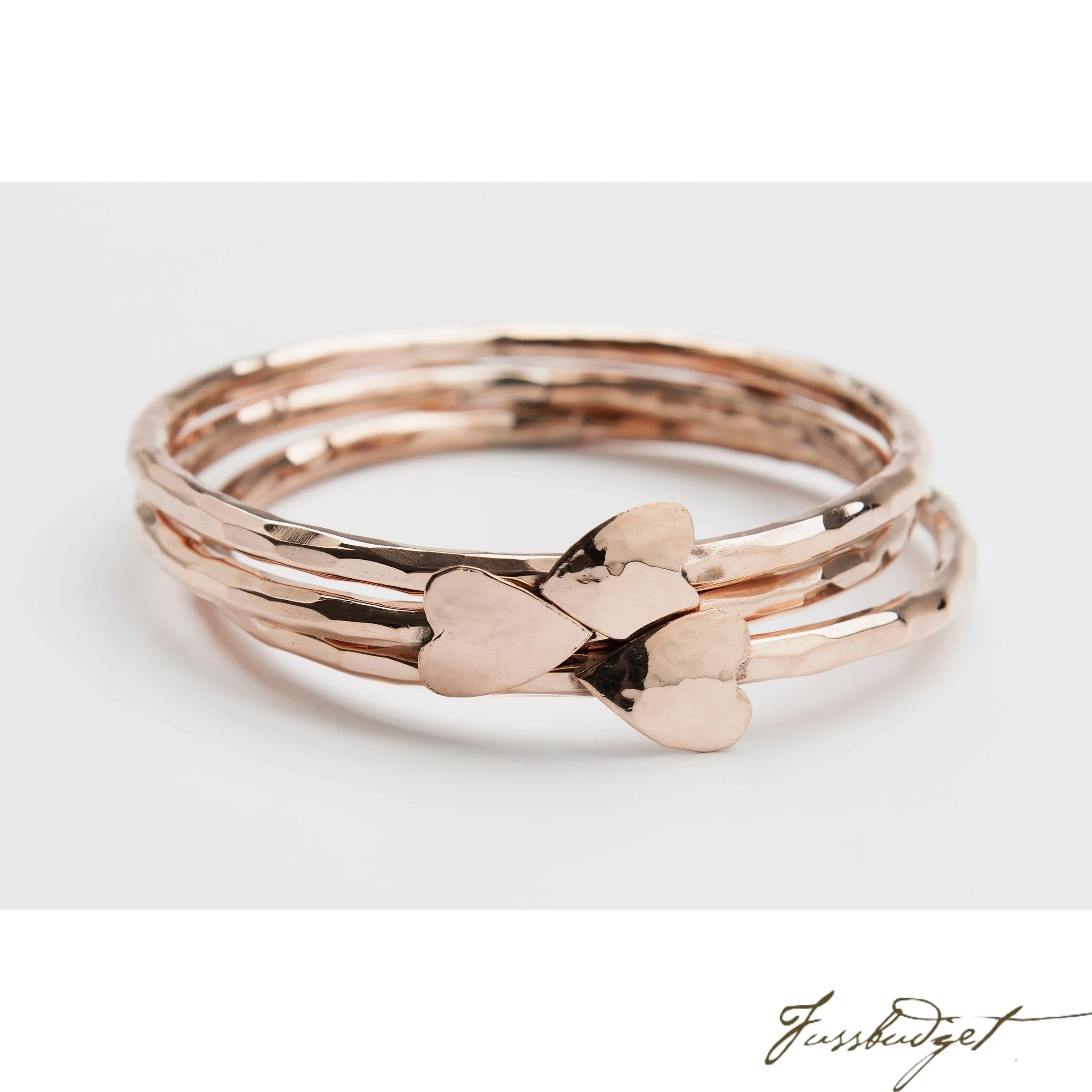 Copper Heart Bangle Bracelet