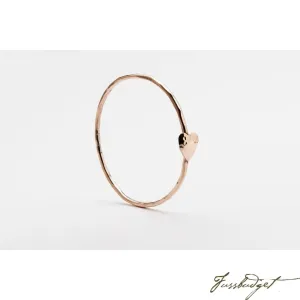 Copper Heart Bangle Bracelet