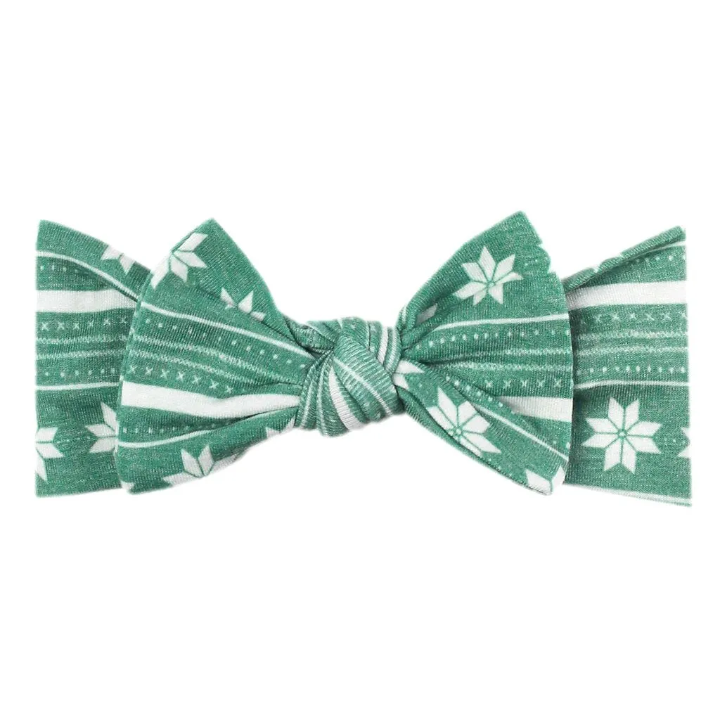 Copper Pearl - Knit Headband Bow - Knit Holiday