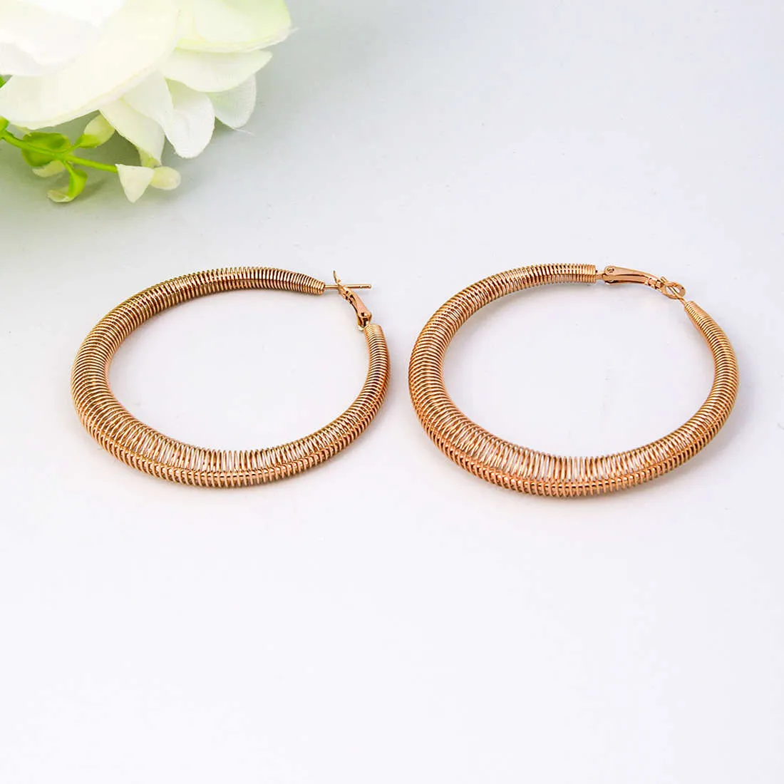 Copper Toned Coil Hoops
