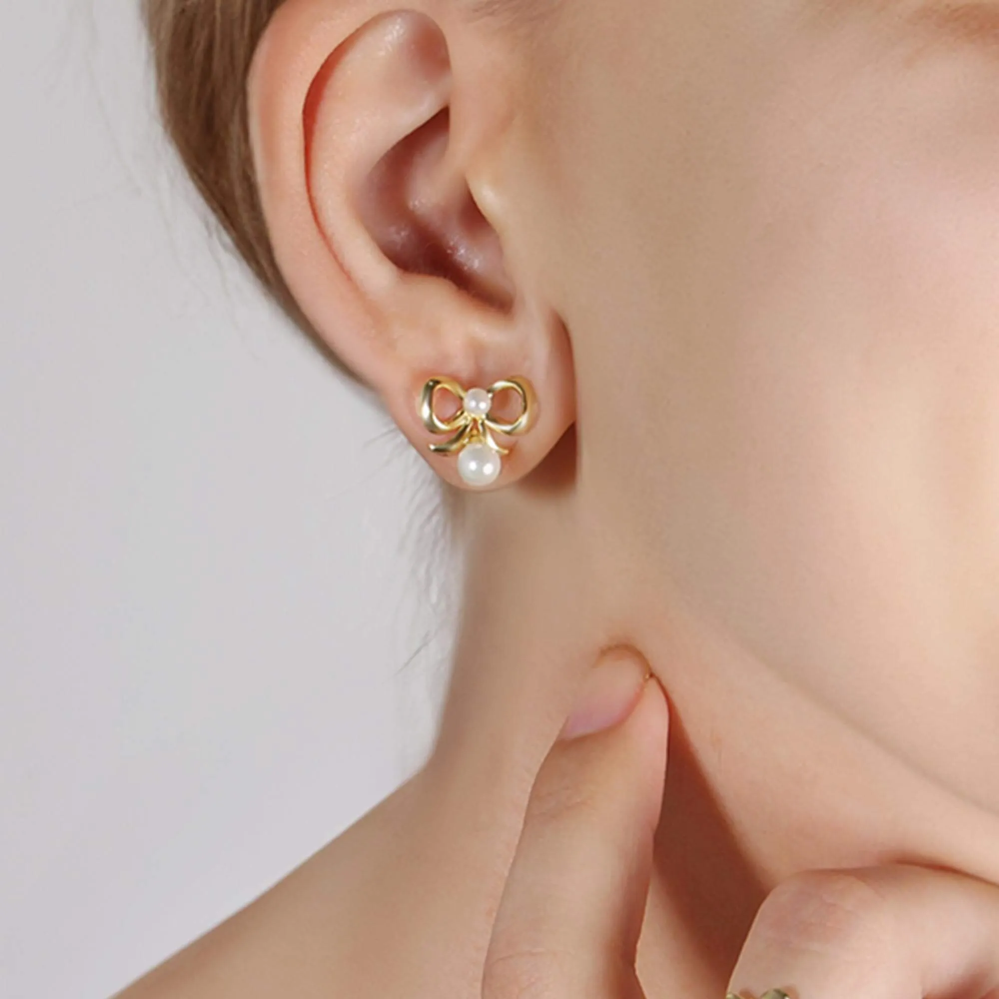 Coquette Charm Classic Bow Ring Bracelet Necklace Delicate Stud Earrings Set designed by Katie