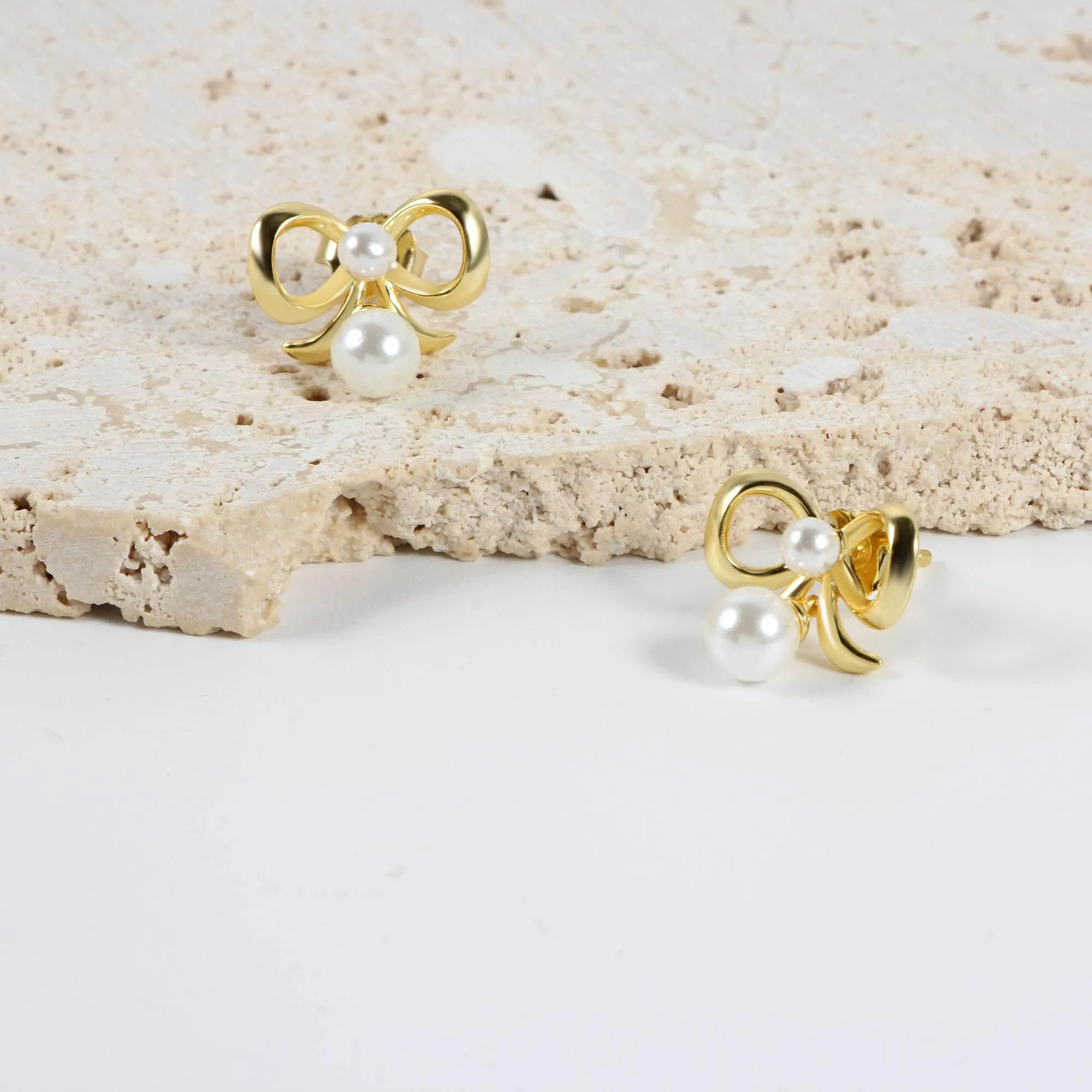 Coquette Charm Classic Bow Ring Bracelet Necklace Delicate Stud Earrings Set designed by Katie