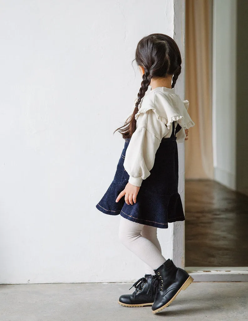 Corded Dungaree Dress Navy