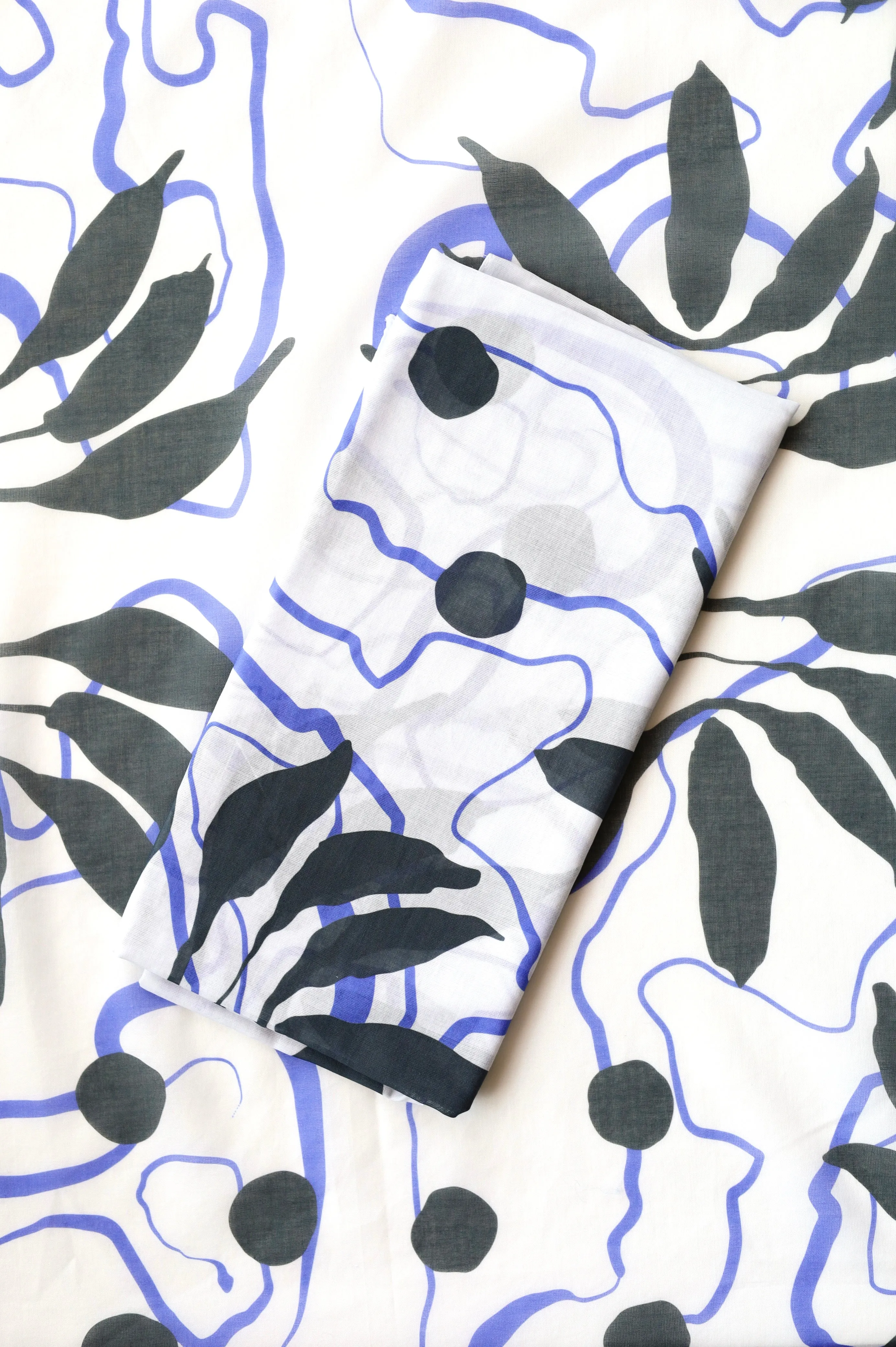 Cotton Voile Water Lily in Blue