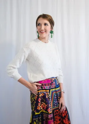 Covered in Pearls Ivory Sweater