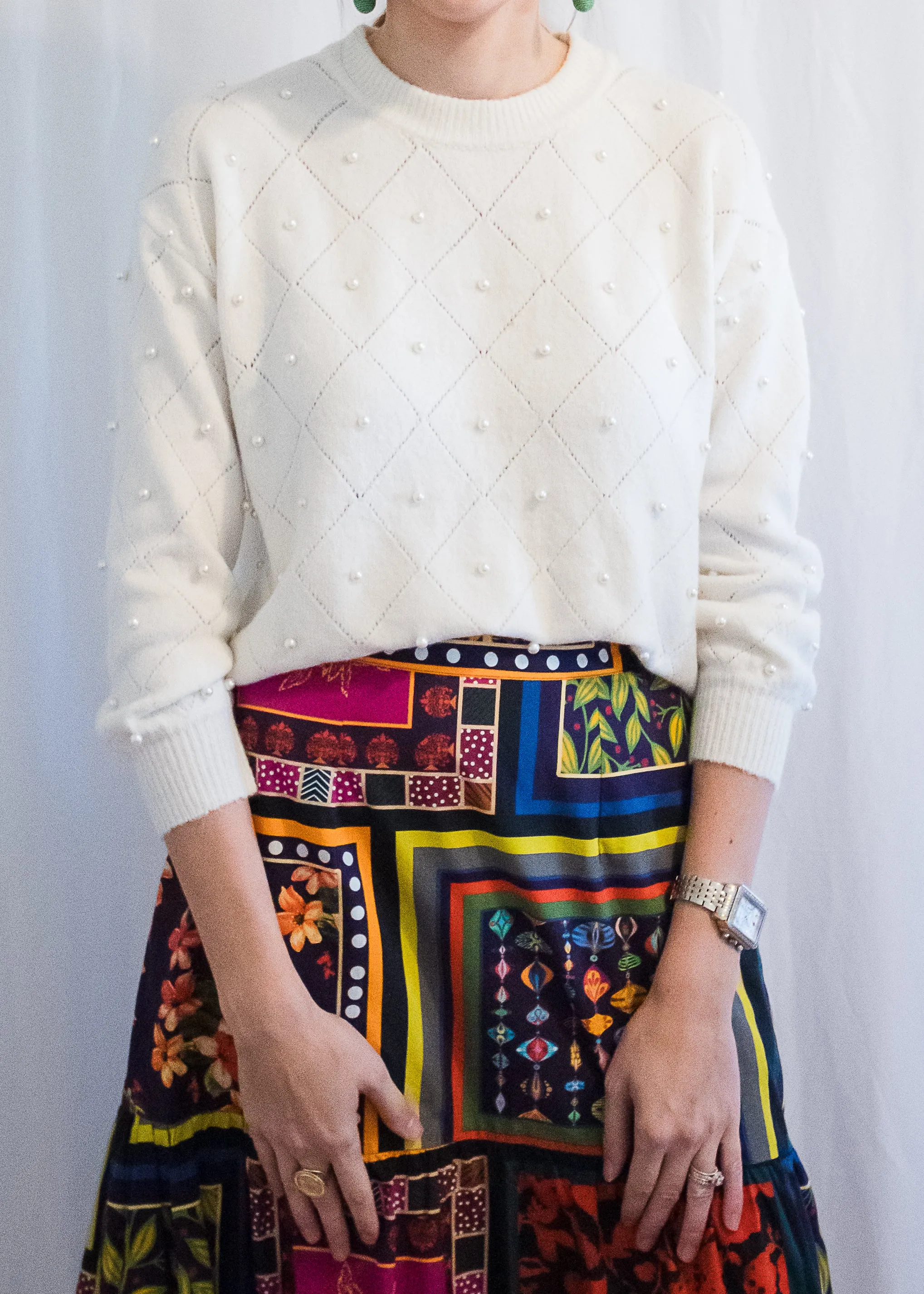 Covered in Pearls Ivory Sweater