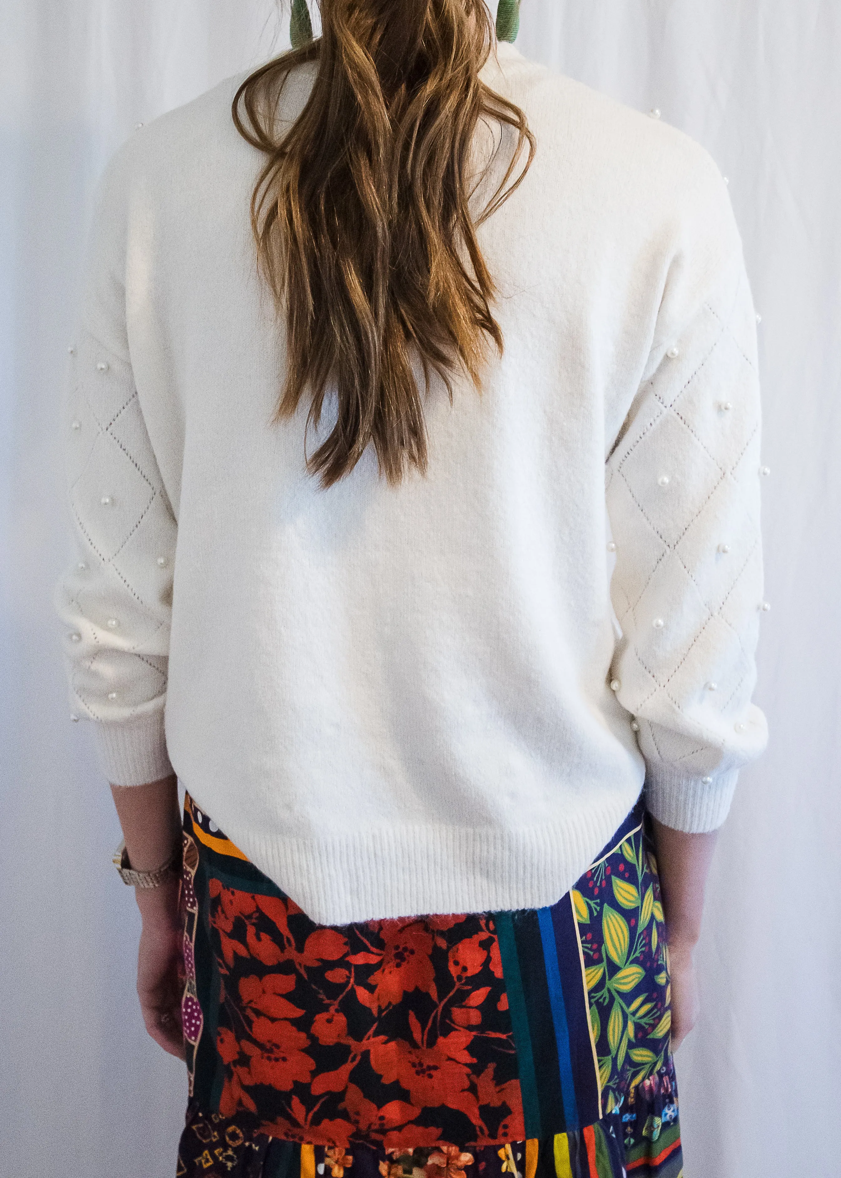 Covered in Pearls Ivory Sweater