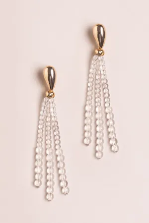 Crystal Ball Fringe Earrings