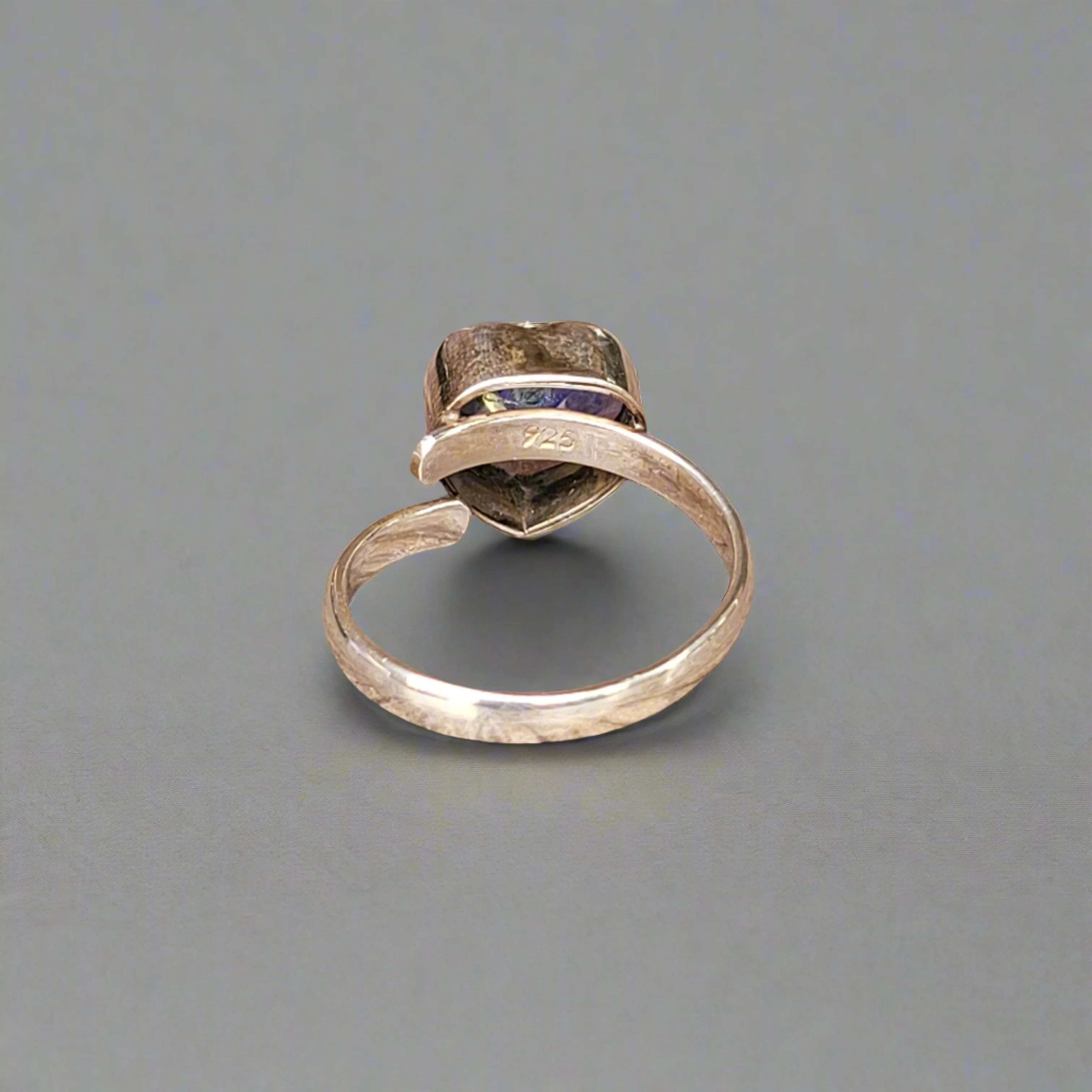 Crystal heart (ajustable) silver 925 ring