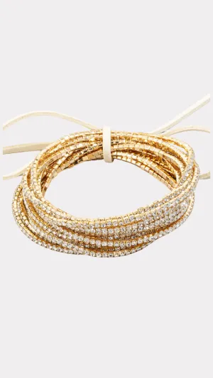 Crystal Stretch Bracelet Gold