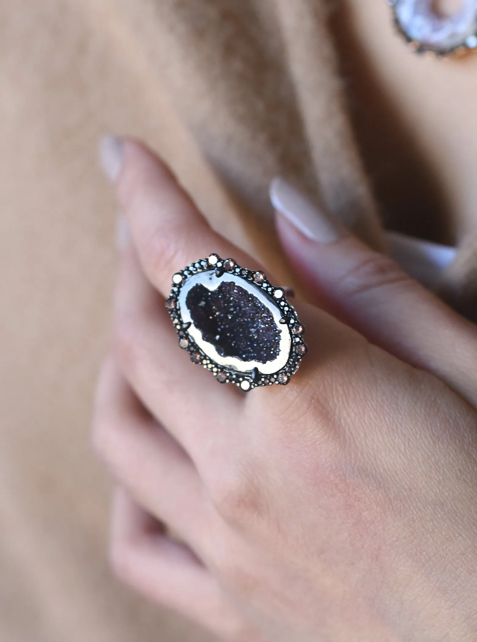 CZ Geode Freeform Ring