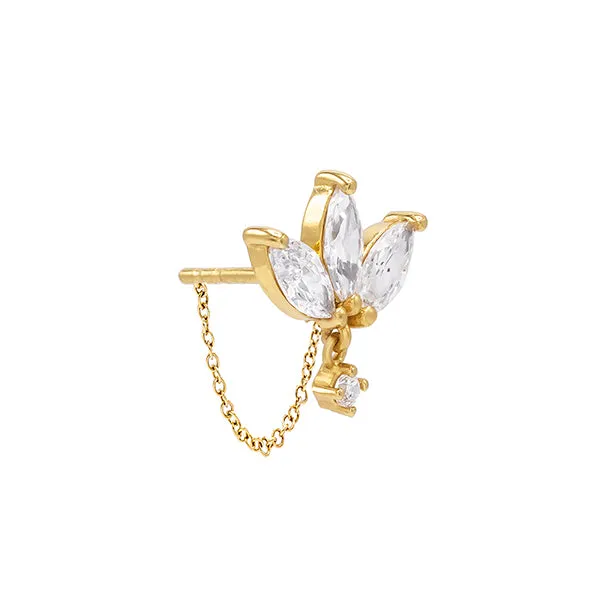 CZ Marquise Chain Stud Earring