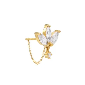 CZ Marquise Chain Stud Earring