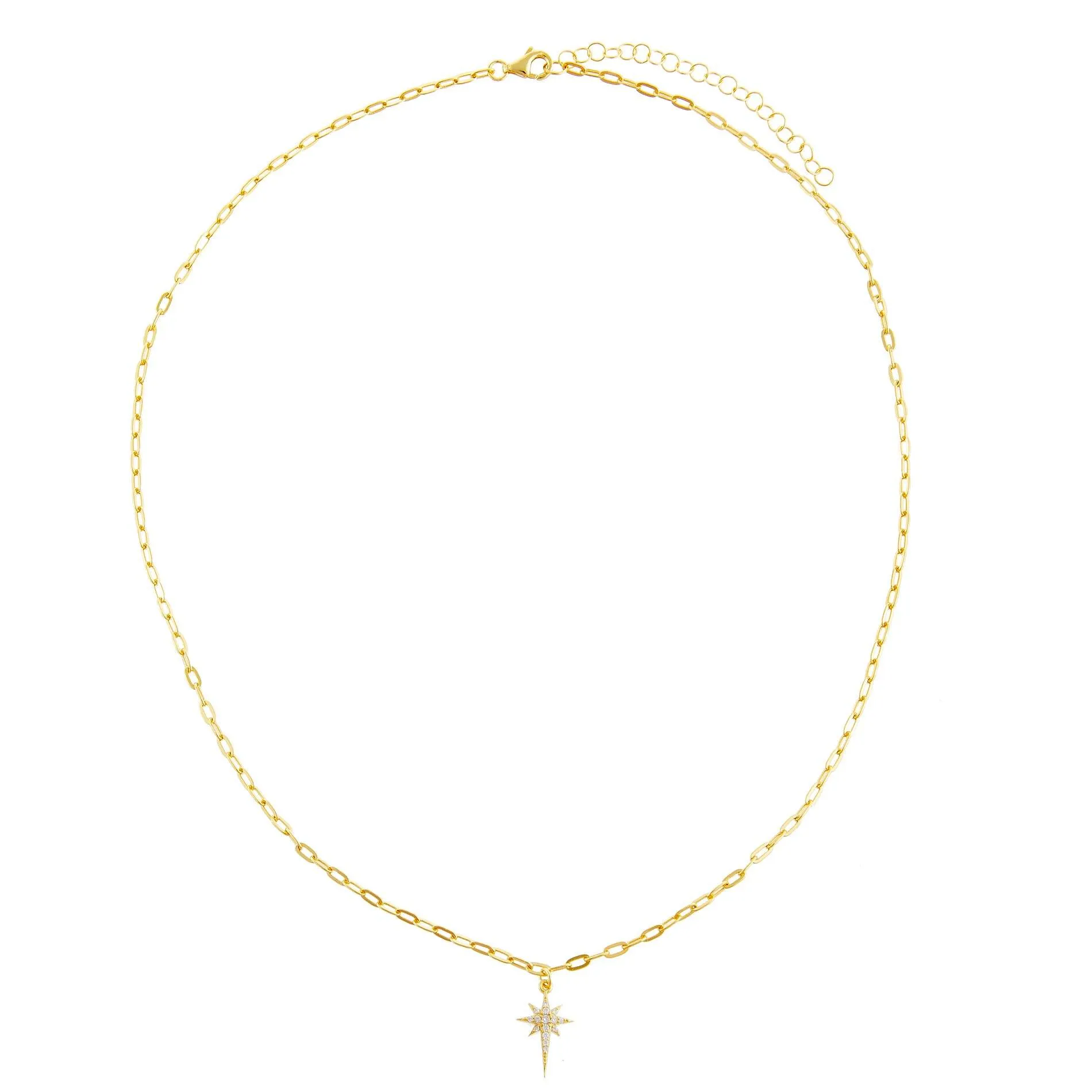 CZ Starburst Link Necklace