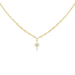 CZ Starburst Link Necklace