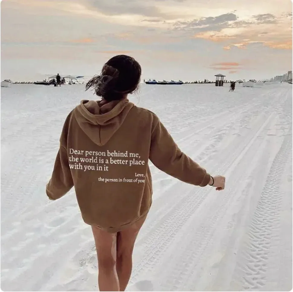 Dear Person Behind Me" Printed Hoodie