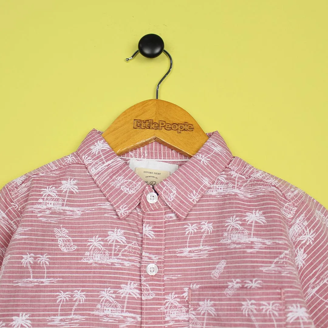 Decent Pink Themed Stylish Boys Casual Shirt