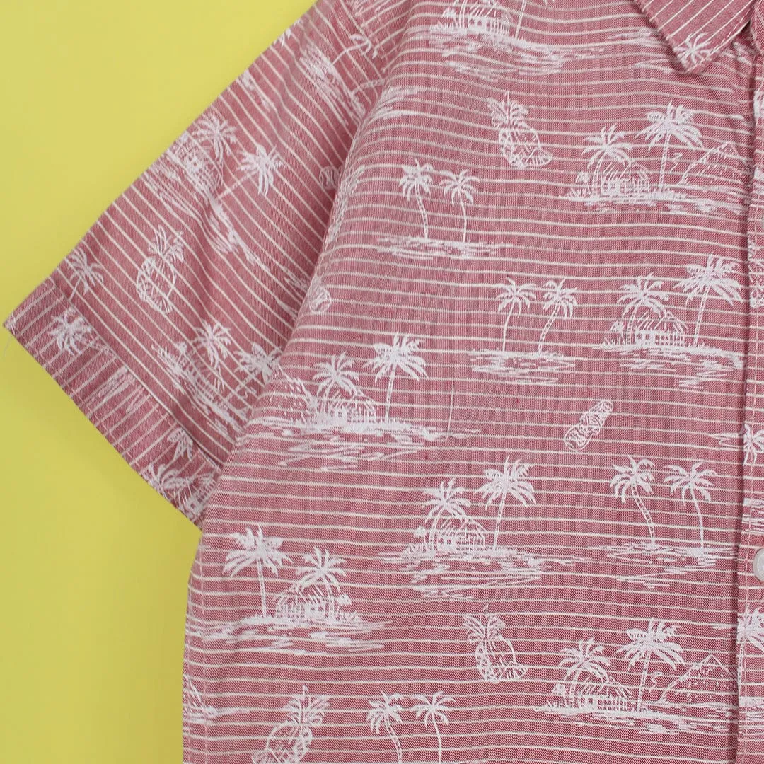 Decent Pink Themed Stylish Boys Casual Shirt