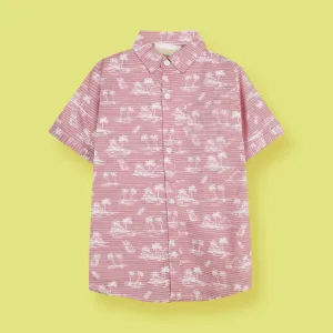 Decent Pink Themed Stylish Boys Casual Shirt