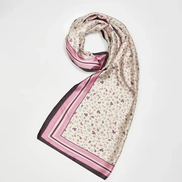 deco bloom silky lightweight cream scarf