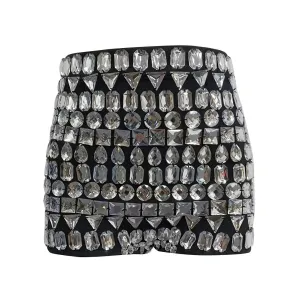 Della Rhinestone Mini Shorts