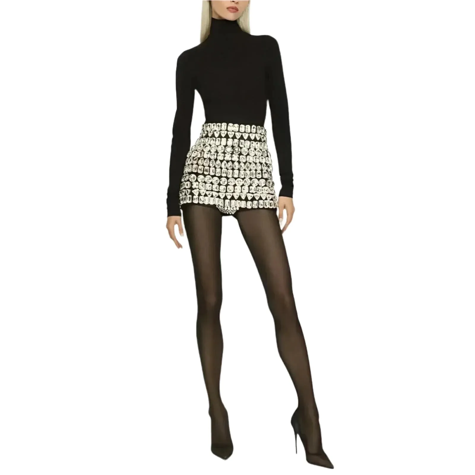 Della Rhinestone Mini Shorts