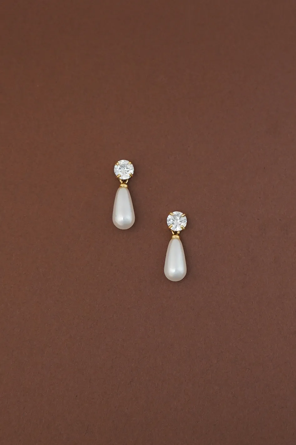 DEMI Simulated Diamond and Pearl Drop Earrings