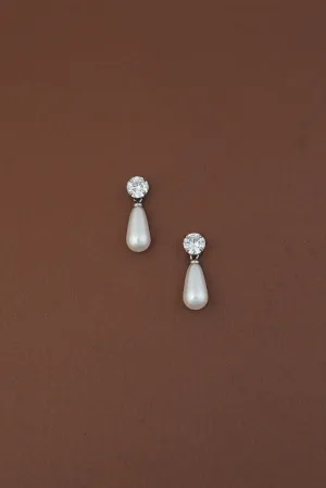 DEMI Simulated Diamond and Pearl Drop Earrings