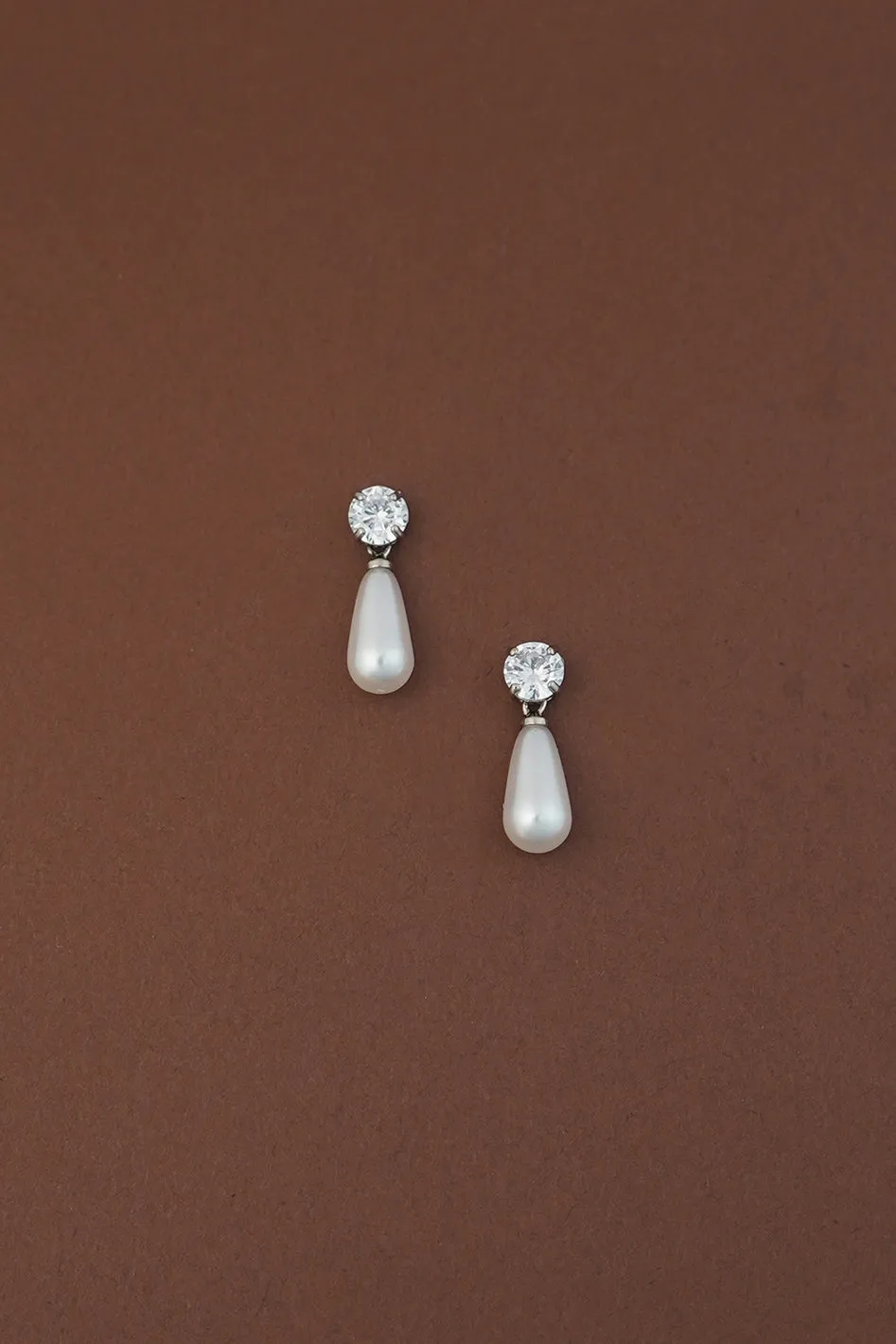 DEMI Simulated Diamond and Pearl Drop Earrings