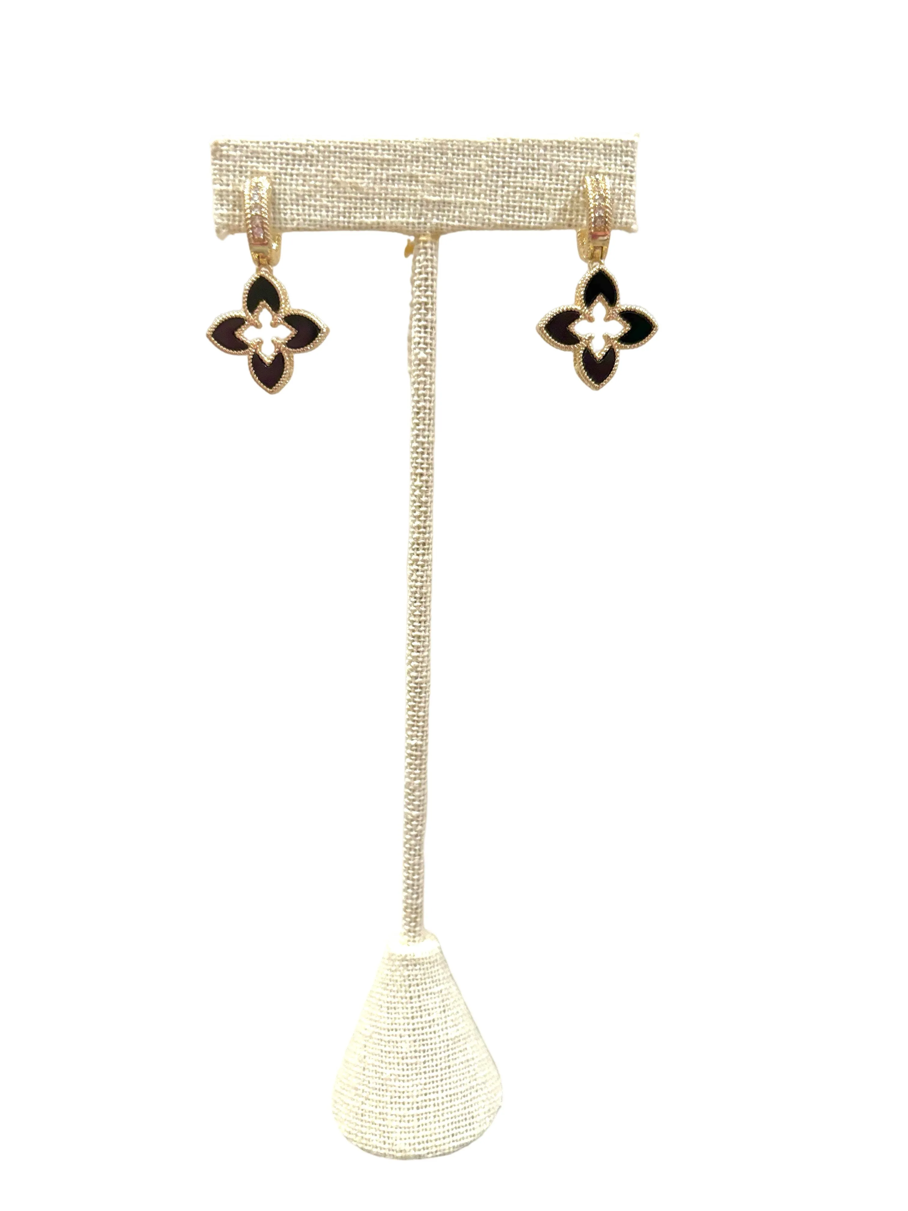 Designer Inspired Gold Pierced Drop Earrings | Resort Wear Jewelry
