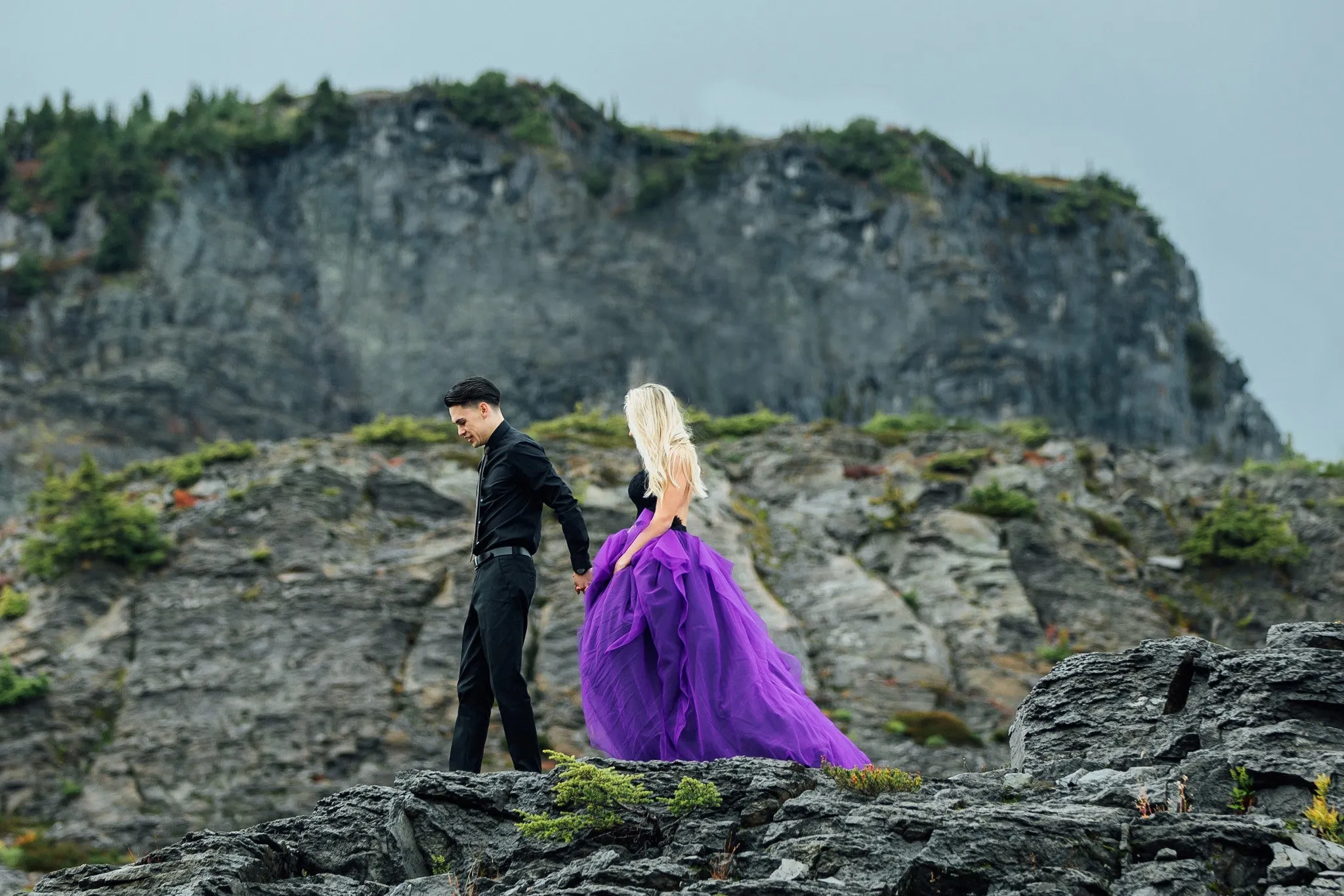 Detachable Black and Purple Gown (#Maia )