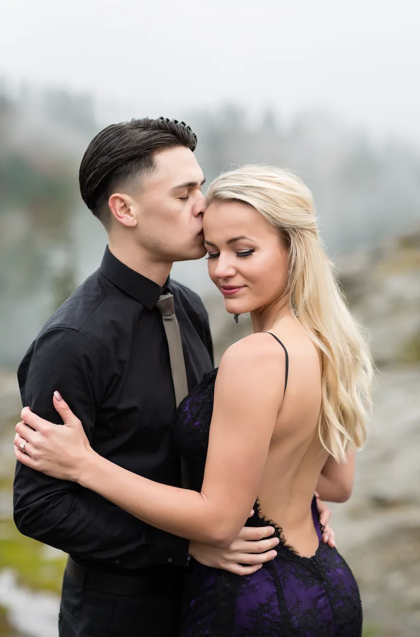 Detachable Black and Purple Gown (#Maia )